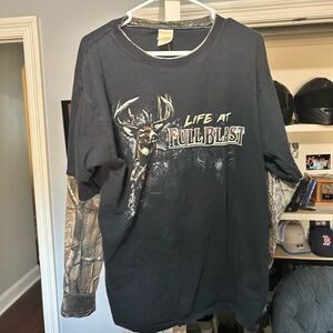 Men's Black and Brown Graphic Shirt